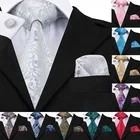 Мужской комплект из галстука и запонок, с цветочным принтом