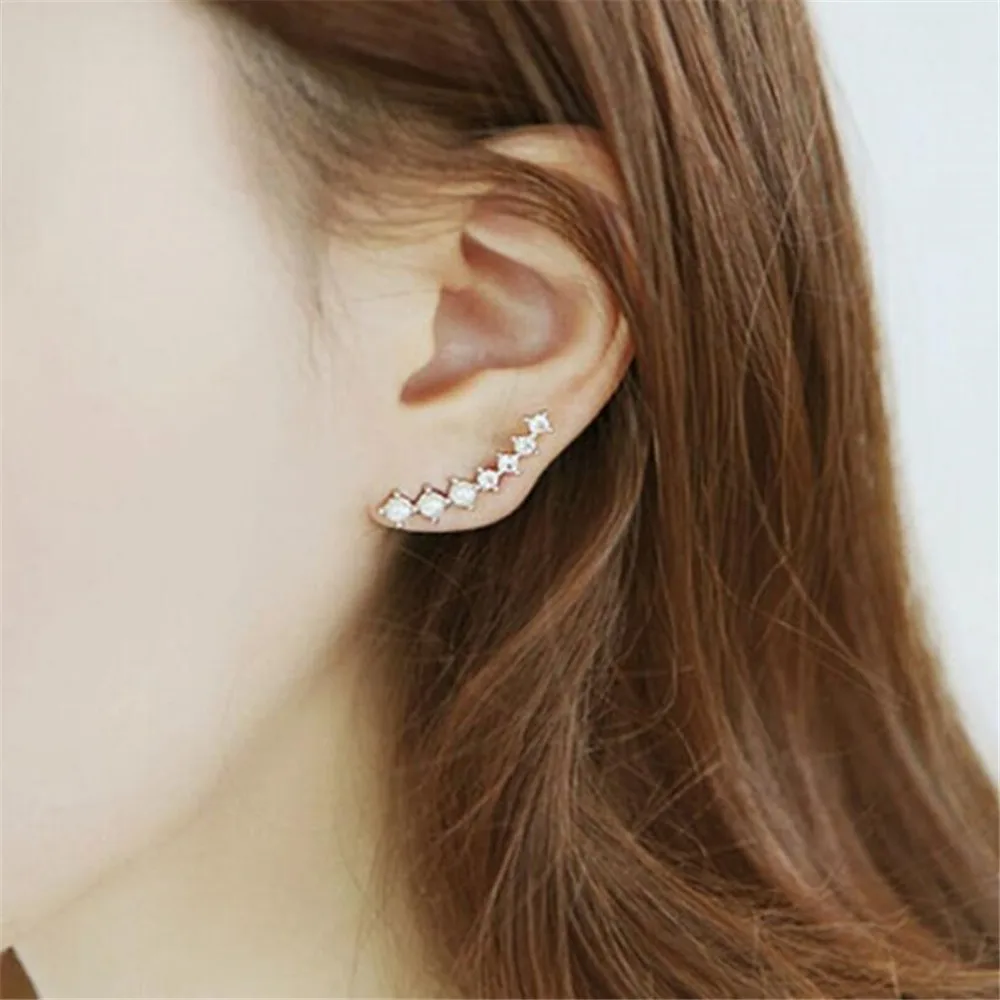

New Temperament Creative Big Dipper Shiny Zircon Ear Clip Fashion Wedding Earrings Jewelry Earrings Female Gifts Wholesale