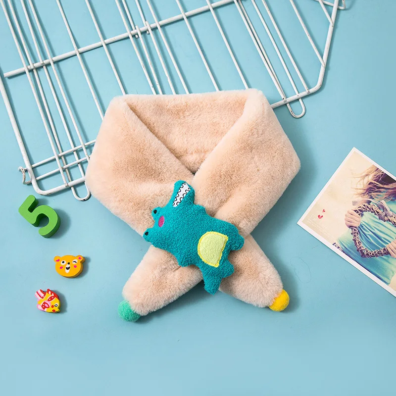 Детский Одноцветный шарф для малышей теплый с рисунком мальчиков и девочек милый