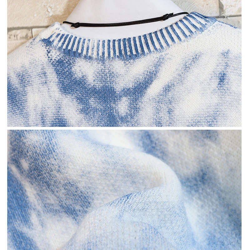 

Mens Hip Hop Streetwear Harajuku Sweater Casual Style Oversize Knitted Sweater Autumn Fashion Pullover Hombre Men's Clothing