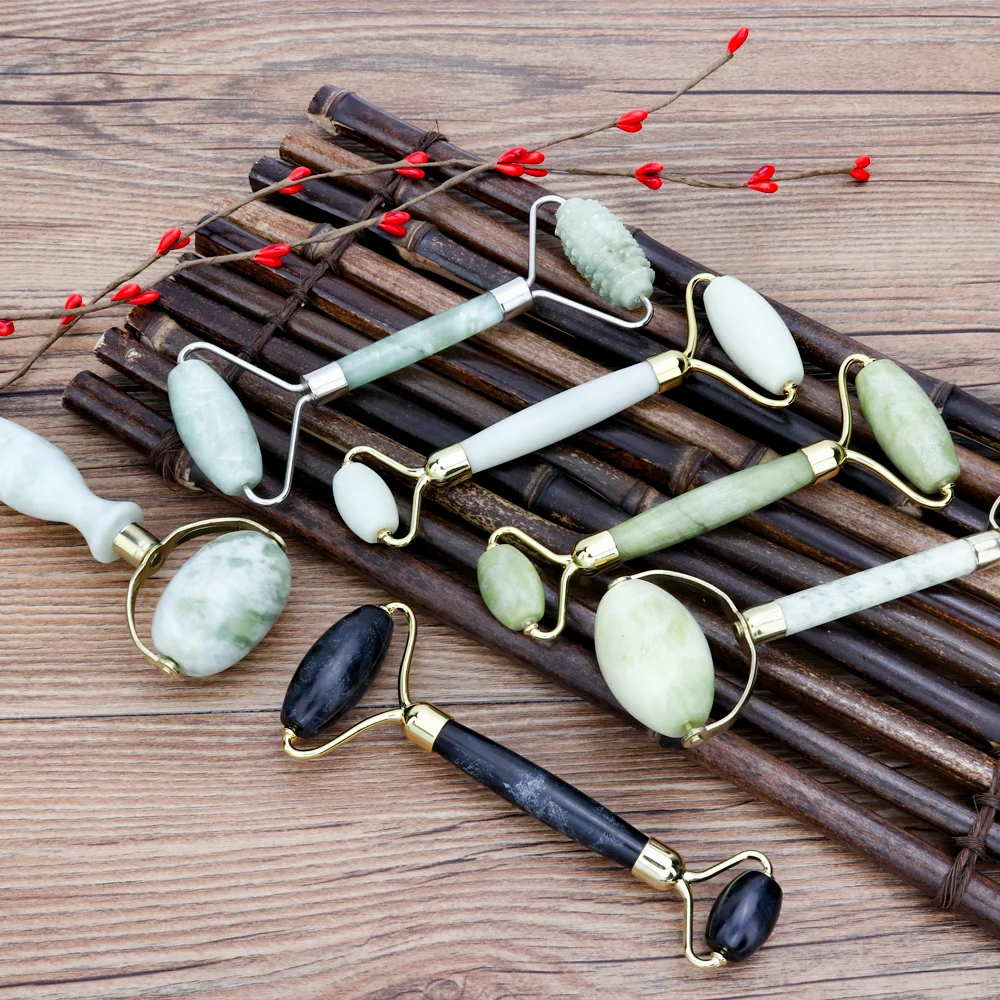 1 шт. натуральный косметический массаж лица инструмент нефритовый валик уход за