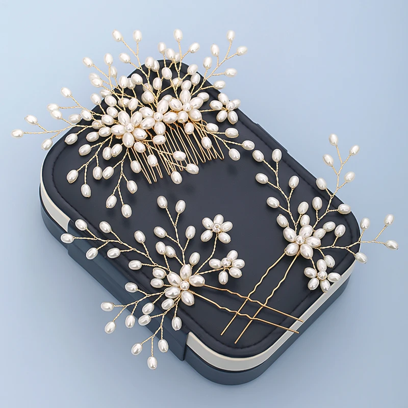 3 шт./компл. жемчужные свадебные аксессуары для волос жемчуг волосы расческой и