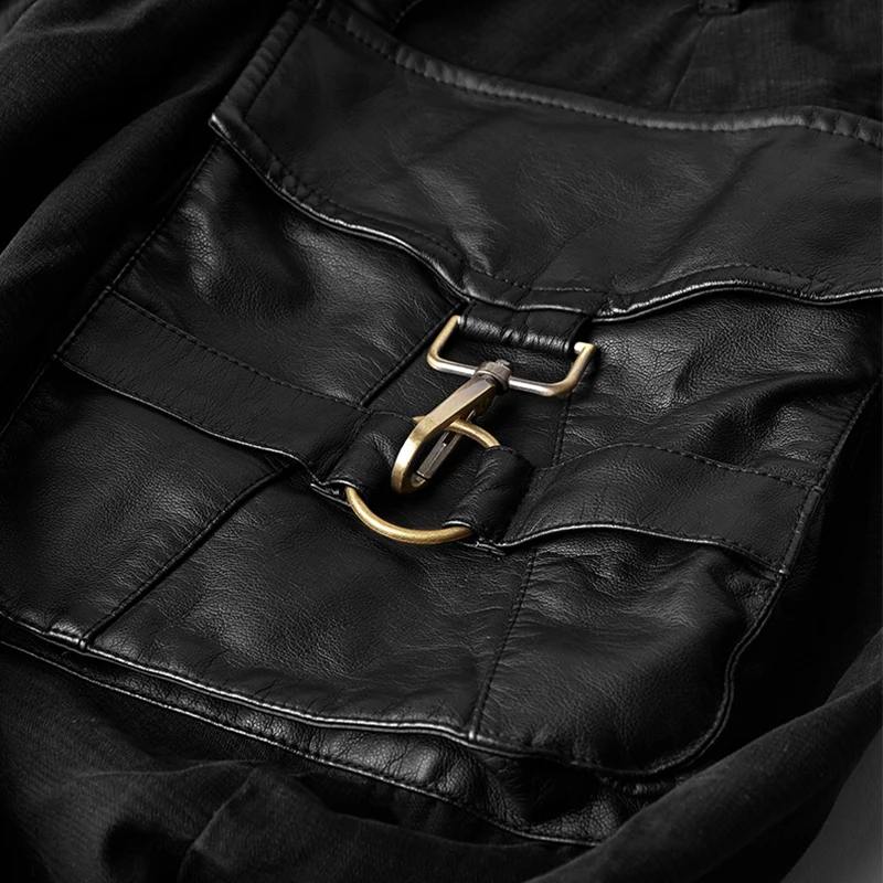 Панк рейв стимпанк Стрейчевые тканые вымытые Мужские штаны для верховой езды