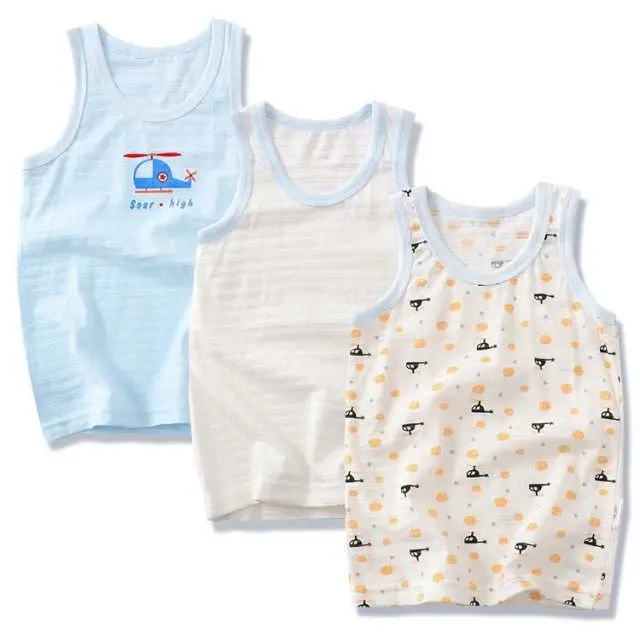 

Жилет для маленьких детей VIDMID, летние майки для девочек, футболка, хлопковая майка без рукавов, детская пляжная одежда с мультяшным рисунком...