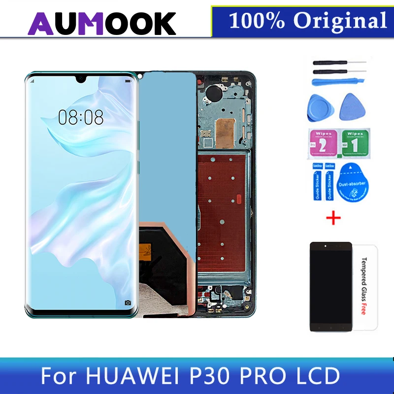 100% Original 6.47  Screen For Huawei P30 Pro LCD Display Touch Screen Digitizer Panel Parts For Huawei P30 Pro VOG-L29 VOG-L09