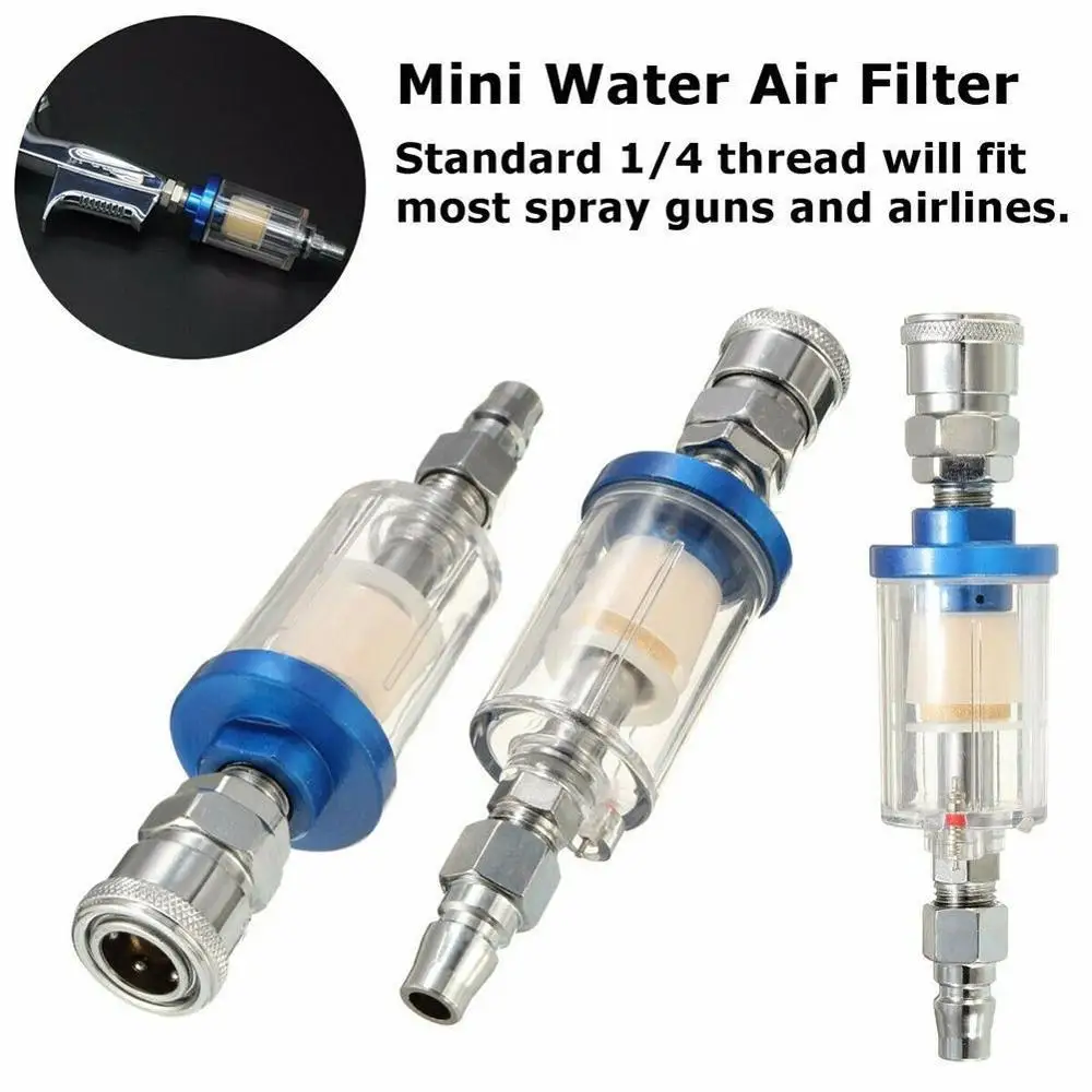 

High Quality Spray Gun Air Regulator Gauge In-line Filter Gun Accessories Adapter Trap JP/EU/US Spray Water Tool Pneumatic A7Q4