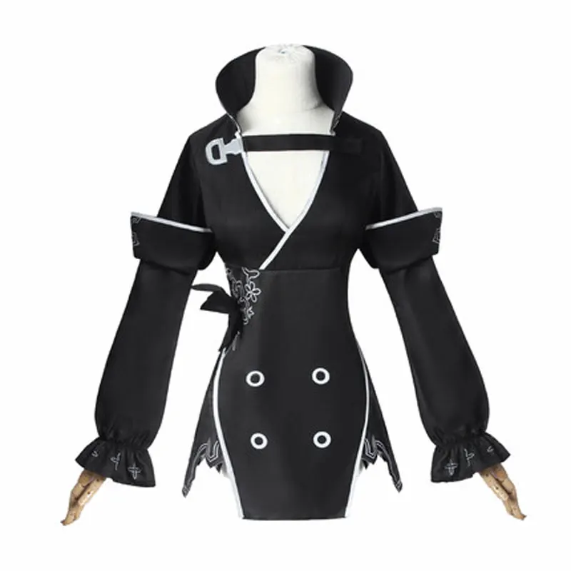NieR 2B Cosplay Costume Game Reincarnation Sexy Women Black Outfits Halloween Top Skirt Full Set |