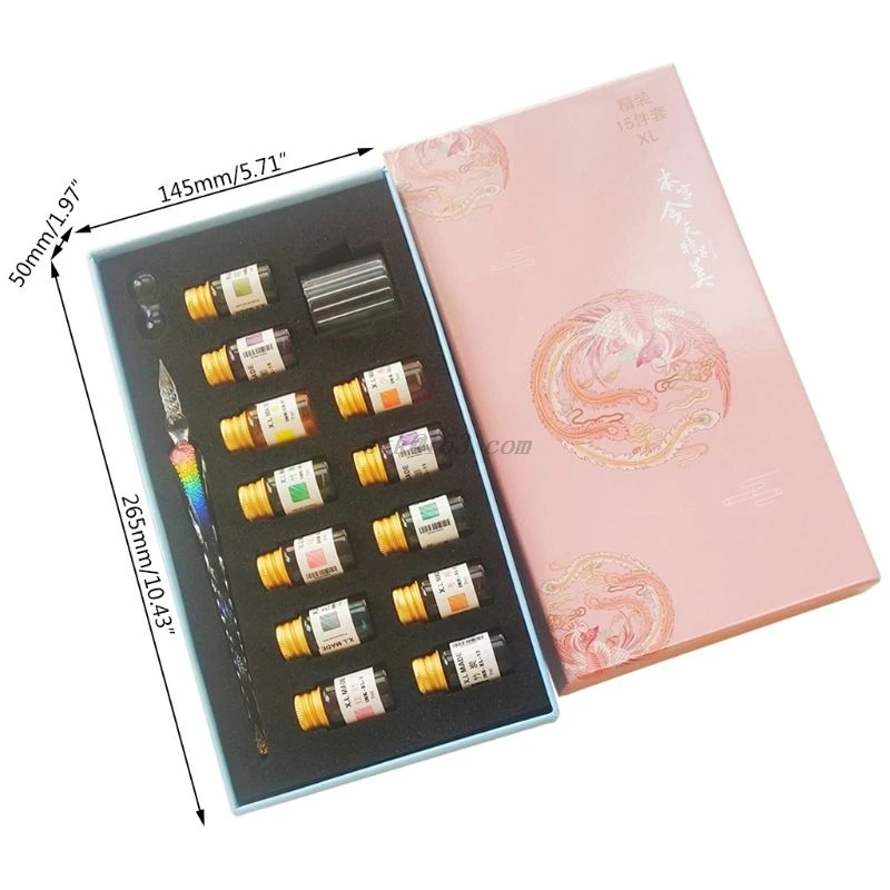 

Crystal Phoenix Glass Ink Pen Glass Dip Pen For Writing Fountain Pen Set Gift