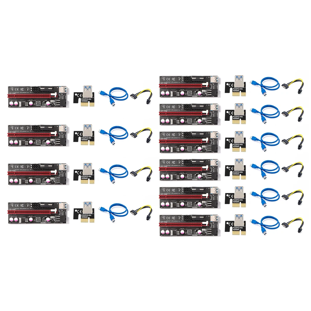 

USB-адаптер для кабеля питания PCIe, карта адаптера Райзера, 15-pin до 6-pin USB 3.0 PCI-E PCI Express 1X до 16X удлинитель