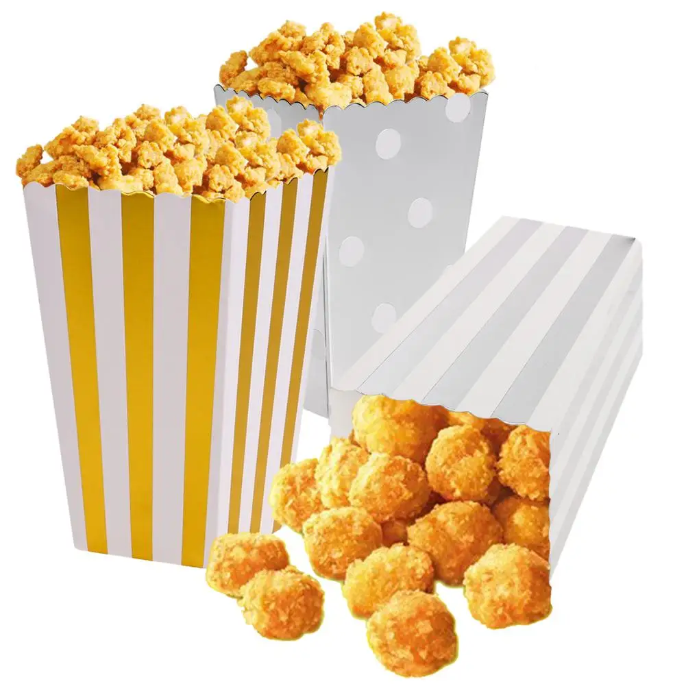 12 шт. Блестящий металлический узор складные одноразовые украшенное волнистыми