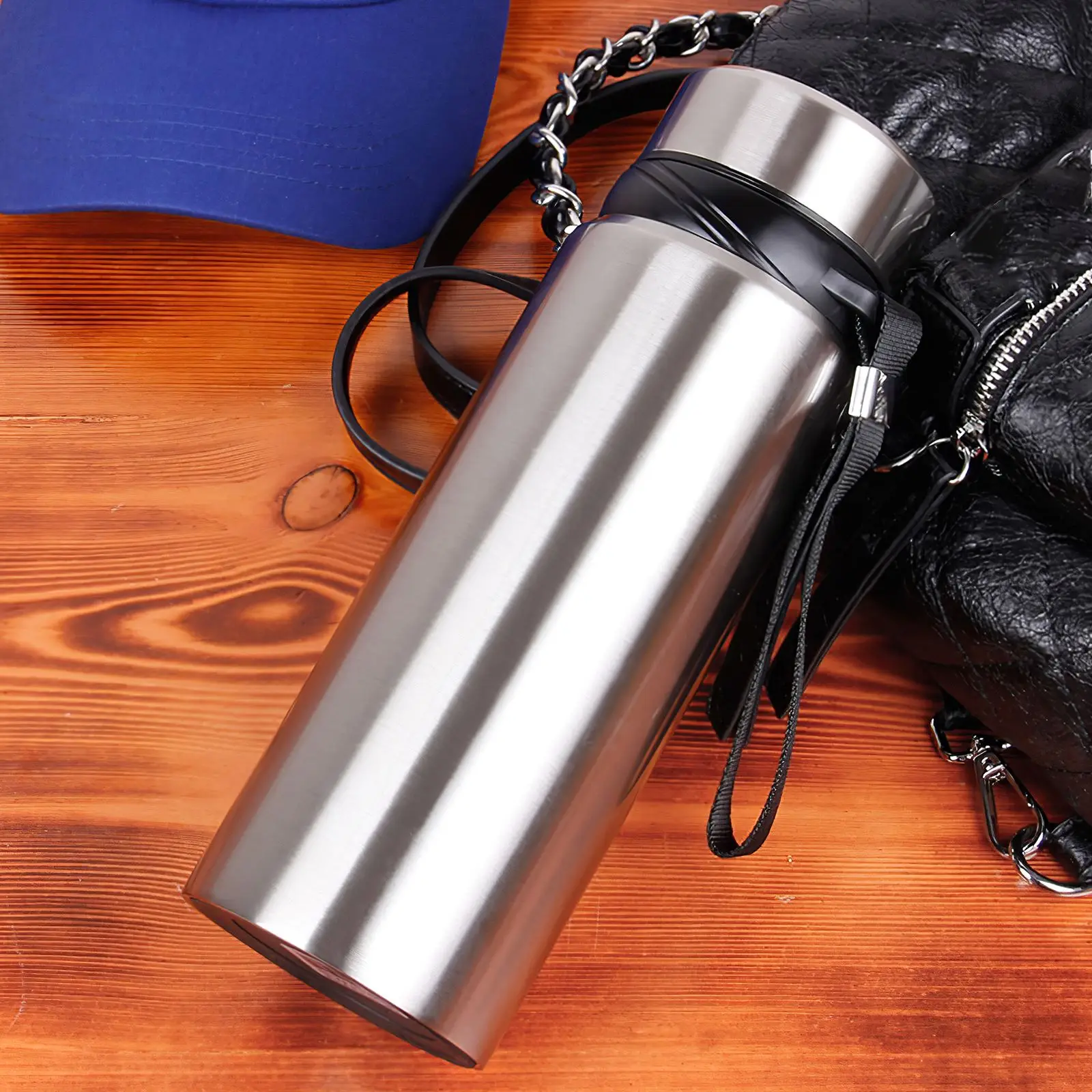

1000ML Warm Water Bottle Outdoor Running Mountain Cycling Warm-Keeping Stainless Steel Vacuum Insulation Cup Large Capacity