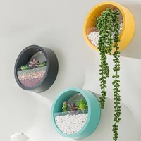 2021 round succulent planter durable decorative creative leakproof hanging hydroponic styles pot for balcony wall decoration