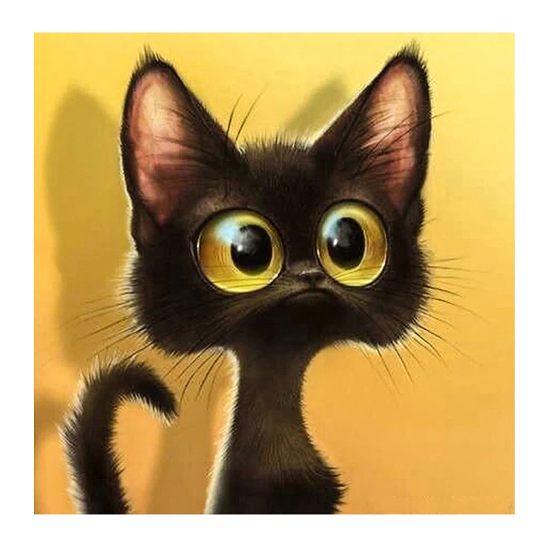 5D алмазная живопись сделай сам черная кошка животное вышивка крестиком