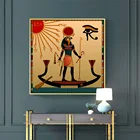 Абстрактная Настенная роспись с изображением бога солнца и Египта, художественный постер и картина с изображением древних убеждений, украшение комнаты, Куадрос