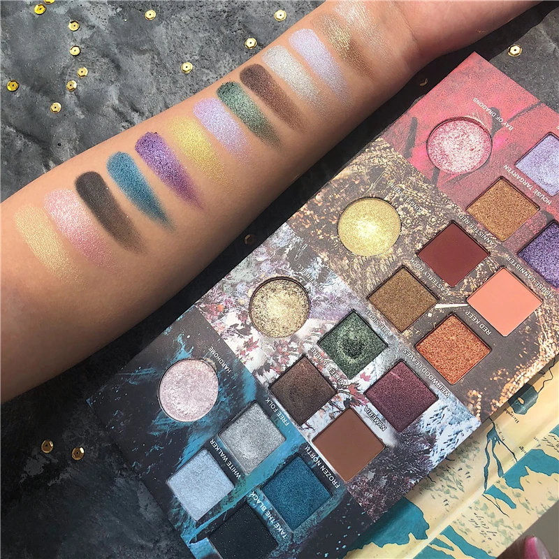 20 цветов игра тени для век Палитра градиент зеленый макияж палитра мерцающие