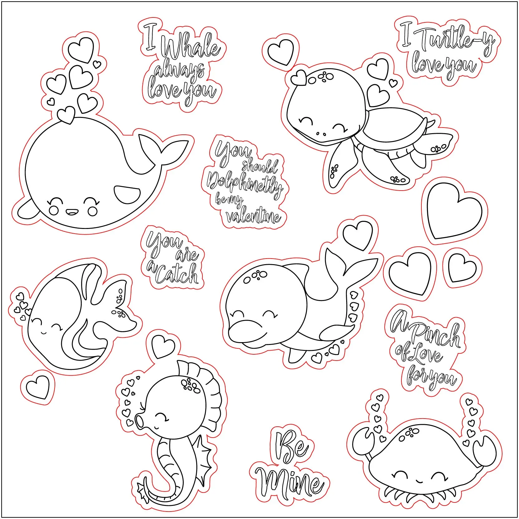 Прозрачный штамп с морскими животными для скрапбукинга/фотоальбома|Штампики| |