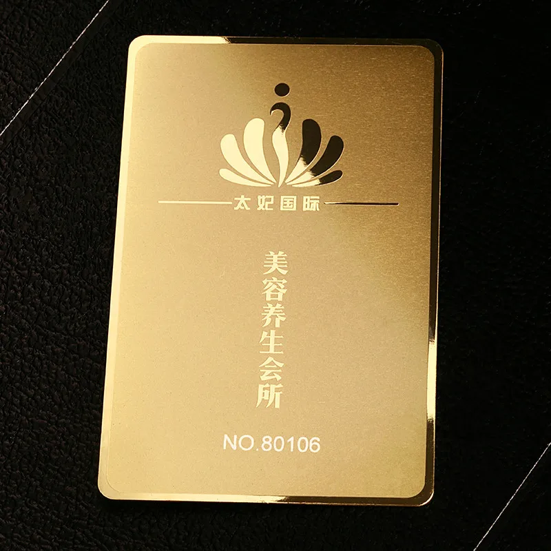 Brushed Metal Business Card Gold Copper Custom Gift VIP Design Print Production | Канцтовары для офиса и дома