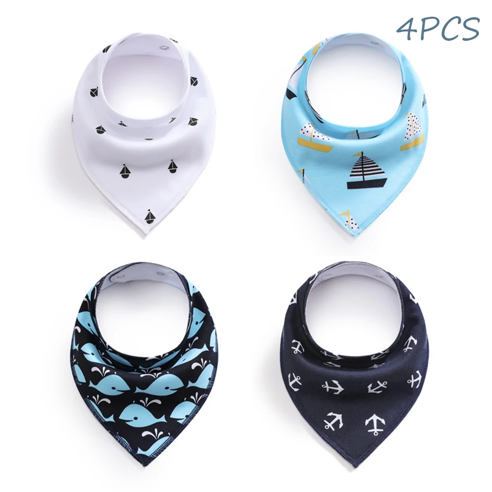 

4 шт., детская гипоаллергенная бандана для прорезывания зубов