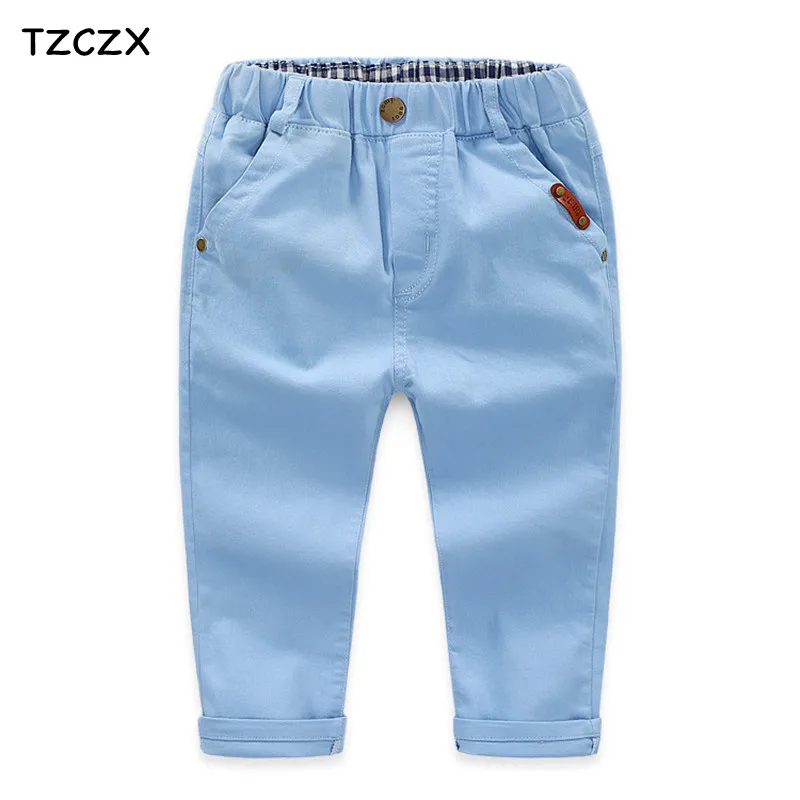 Акция Новое поступление детские штаны повседневные однотонные Хлопковые Штаны с