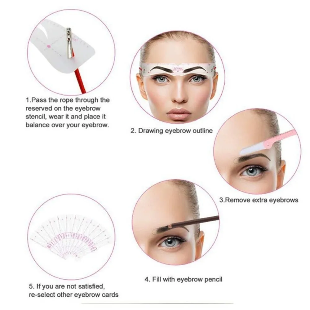 12 шт./компл. женский набор для бровей DIY Руководство по рисованию Стайлинг