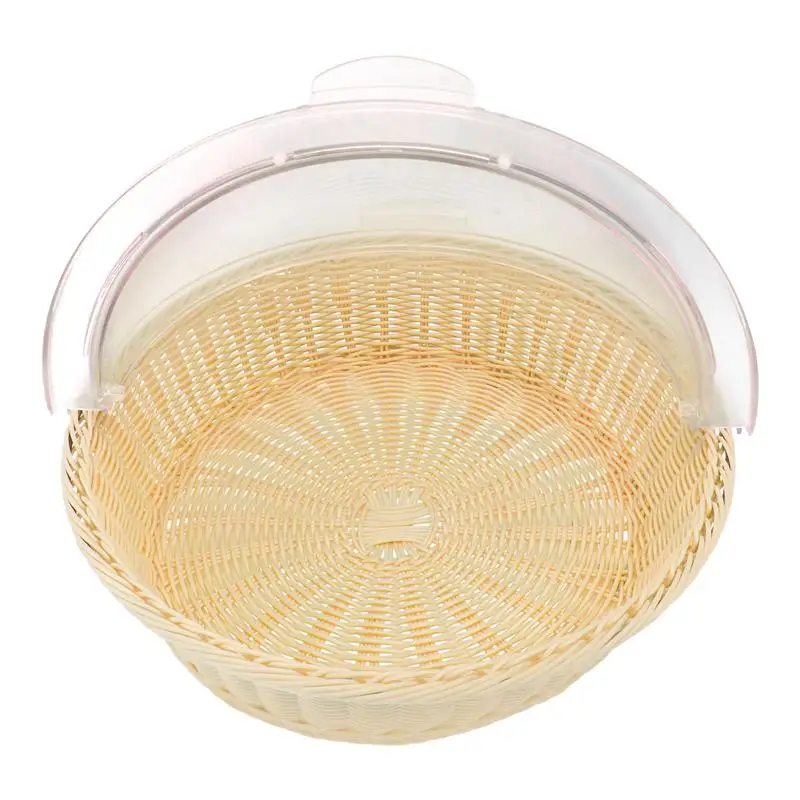 

1Set Natural Cake Basket With Lid Dessert Display Basket For Restaurant Brown