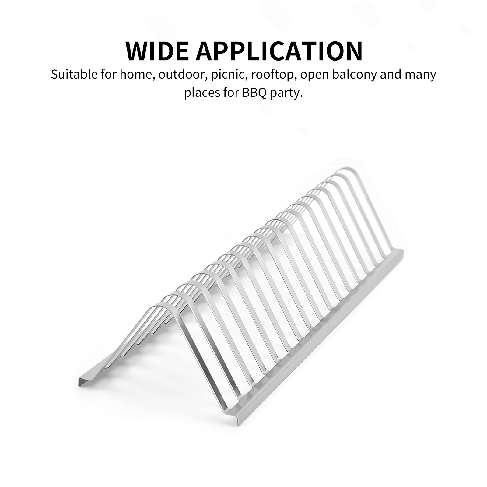 Barbecue Grill 430 Stainless Steel BBQ Stand 12 Inch Rack Portable Holder Durable Accessories With 16 Slot | Спорт и развлечения