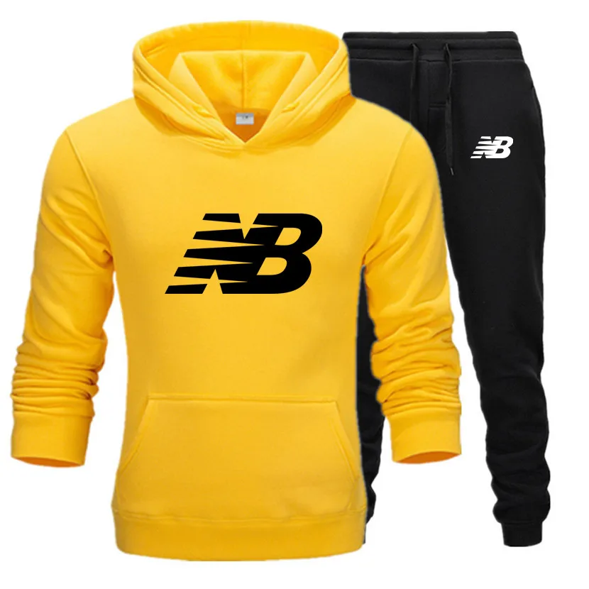 

2021 New Brand Pocket Hoodies+ Fashion Pants Sets Tracksuit Men's Casual Slim Fit Sportswear Male Sweat Shirts Jogging Men