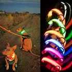 Светодиодный ошейник для собак с Usb-зарядкой, безопассветильник светящийся ошейник для домашних питомцев, ночное нейлоновое ожерелье, светящиеся провода для собак, безопасность ночью