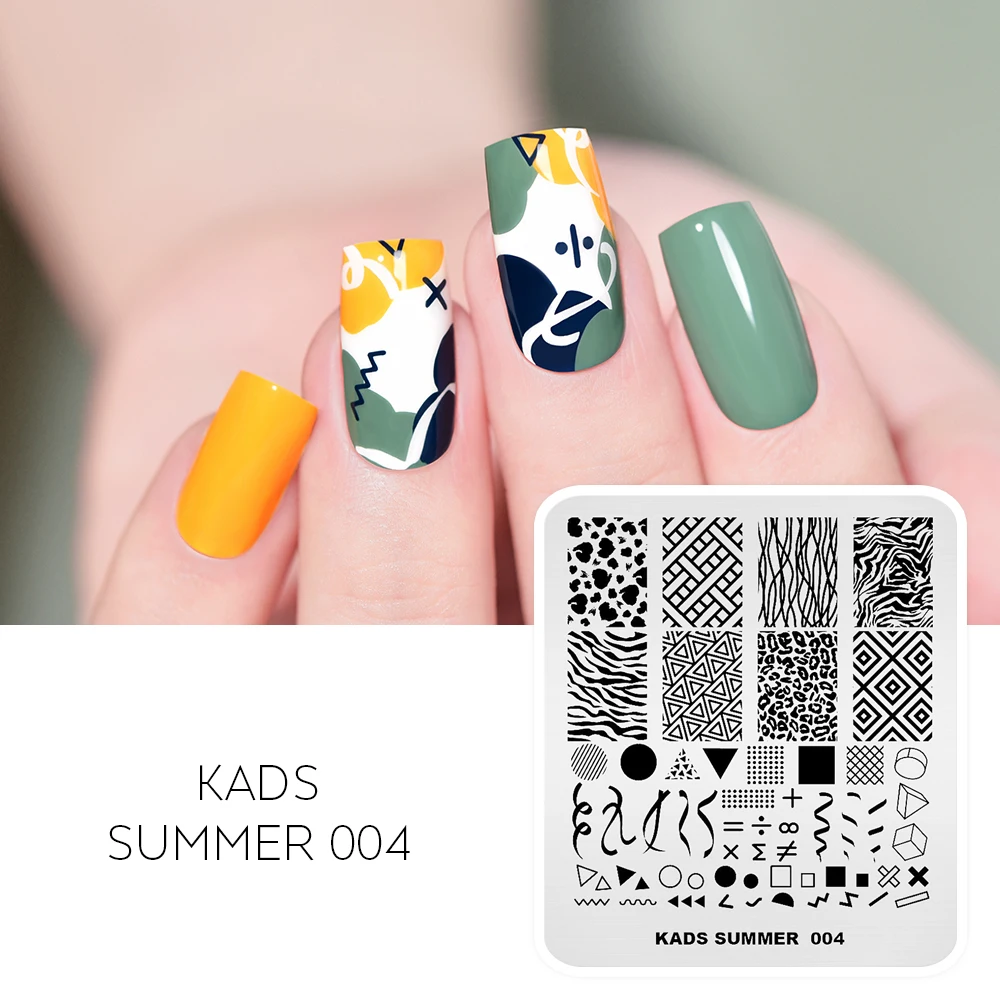 Летняя серия штампов для ногтей пластина Арбуз цветок листья шаблон штамповка