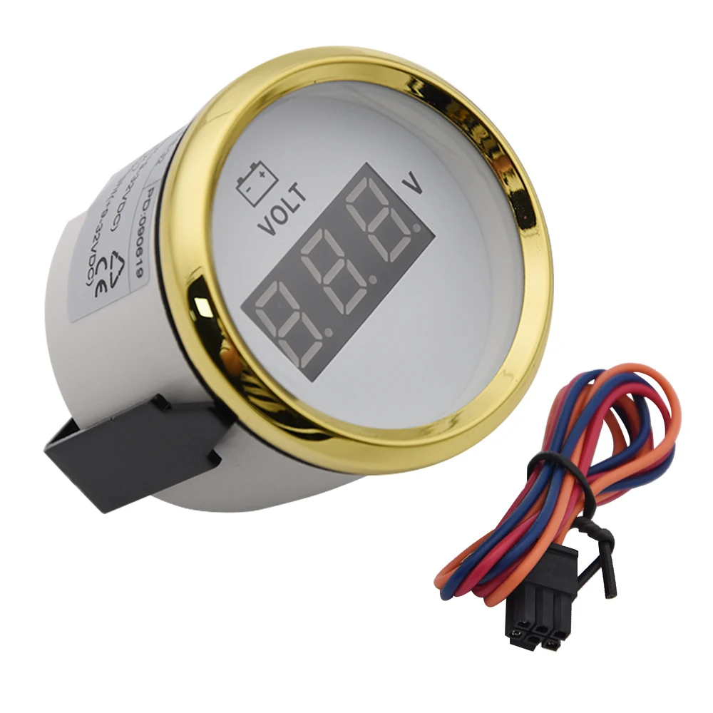 Цифровой вольтметр 52 мм водонепроницаемый измеритель напряжения для двигателя 8