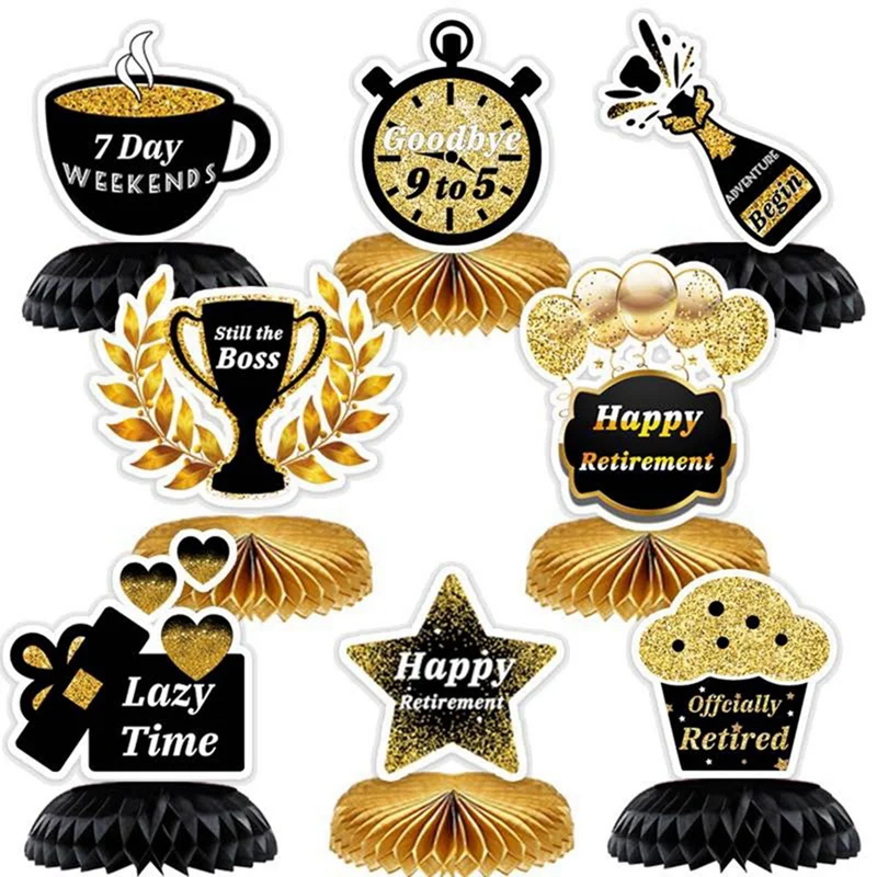 

8 шт., сотовые насадки для вечеринки на пенсию