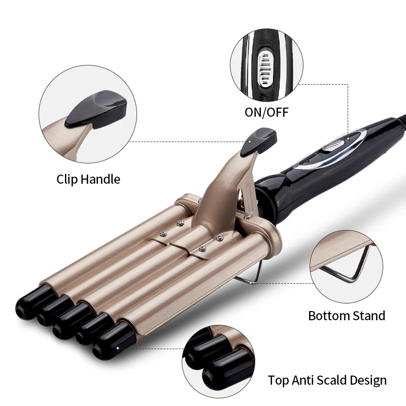 

Temperature Control Five-stick Curling Iron Hair Curler Suitable For All Hair Types Doesn't Hurt Hair Professional Styling Tools