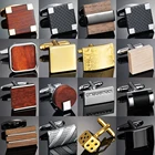 Высококачественные деревянныедрагоценные камниУглеродные геометрические запонки для мужчин французские запонки для деловых рубашек мужские запонки