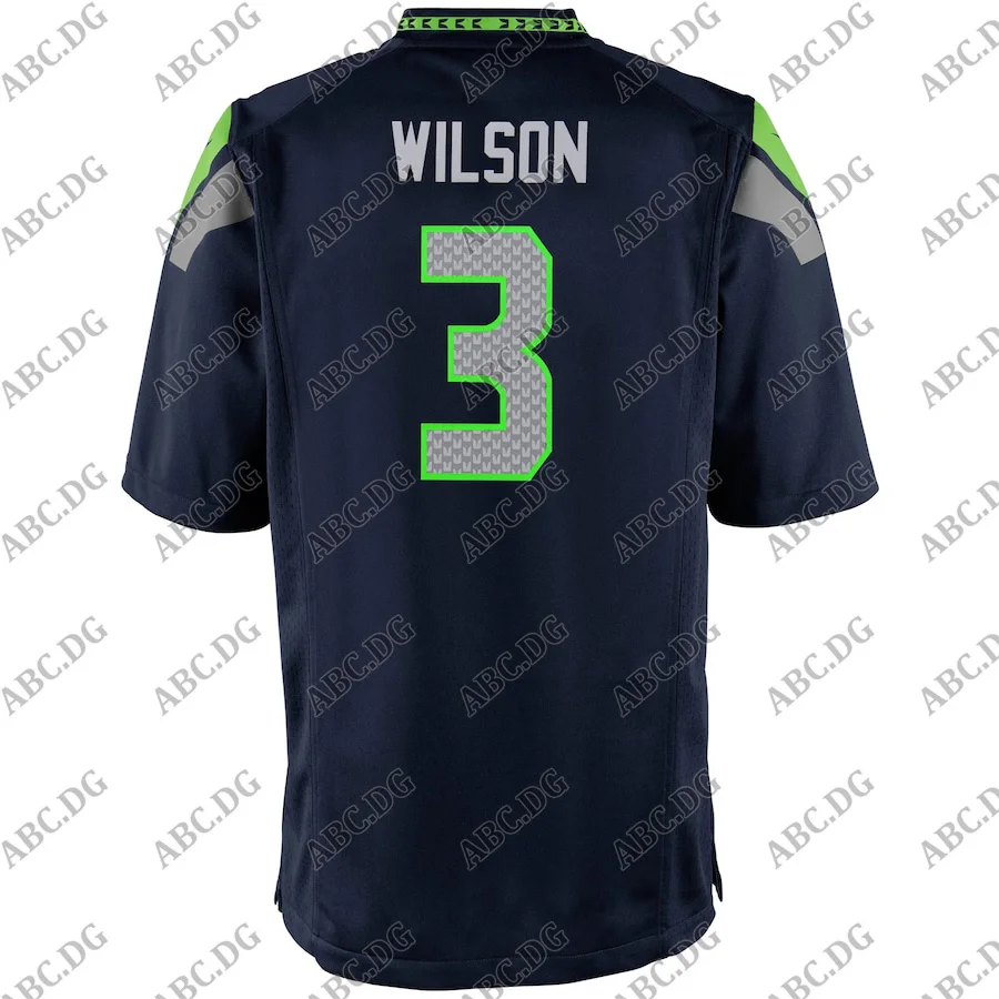 

Men Women Kid Youth Preschool Seattle Russell Wilson College Navy Game Jersey