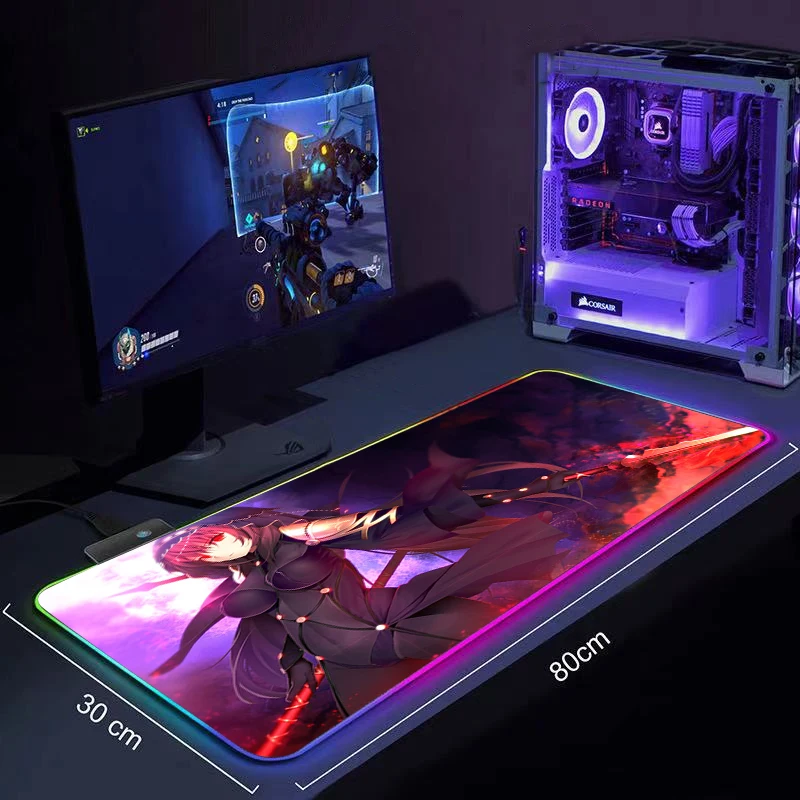 Large RGB Mouse Pad xxl Gaming Mousepad LED Mause Pad Gamer Copy Anime FateGrand Order Mouse Carpet Big Mause Pad Desk Pad Mat
