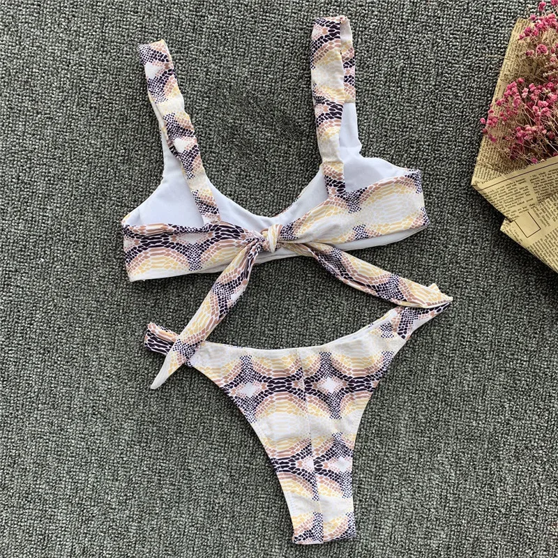 In-X сексуальный Змеиный купальник женский Бразильский бикини на пуговицах 2019 с