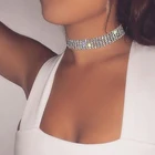 Ожерелье-чокер женское, серебристого цвета, с кристаллами