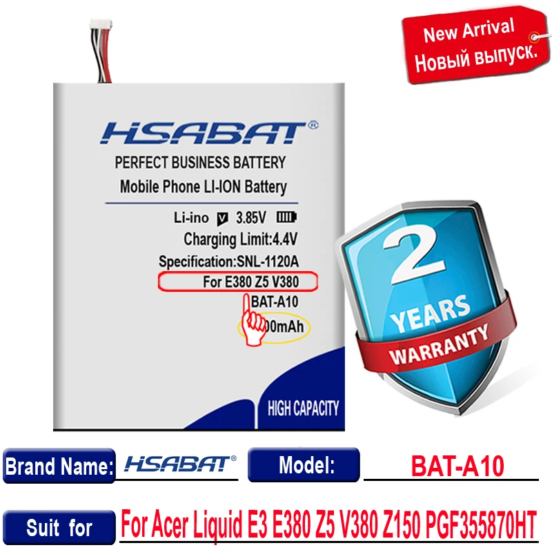 HSABAT 4200 мАч BAT-A10 аккумулятор высокой емкости для Acer Liquid E3 Z5 V380 E380 Z150 | Мобильные