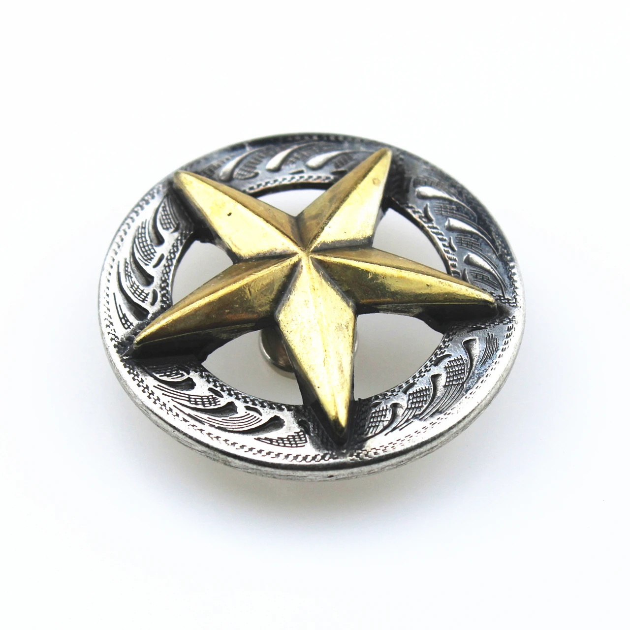

DIY Leathercraft Bag Hardware Texas Star Concho SRTP Finish with Gold Star Metal Accessories