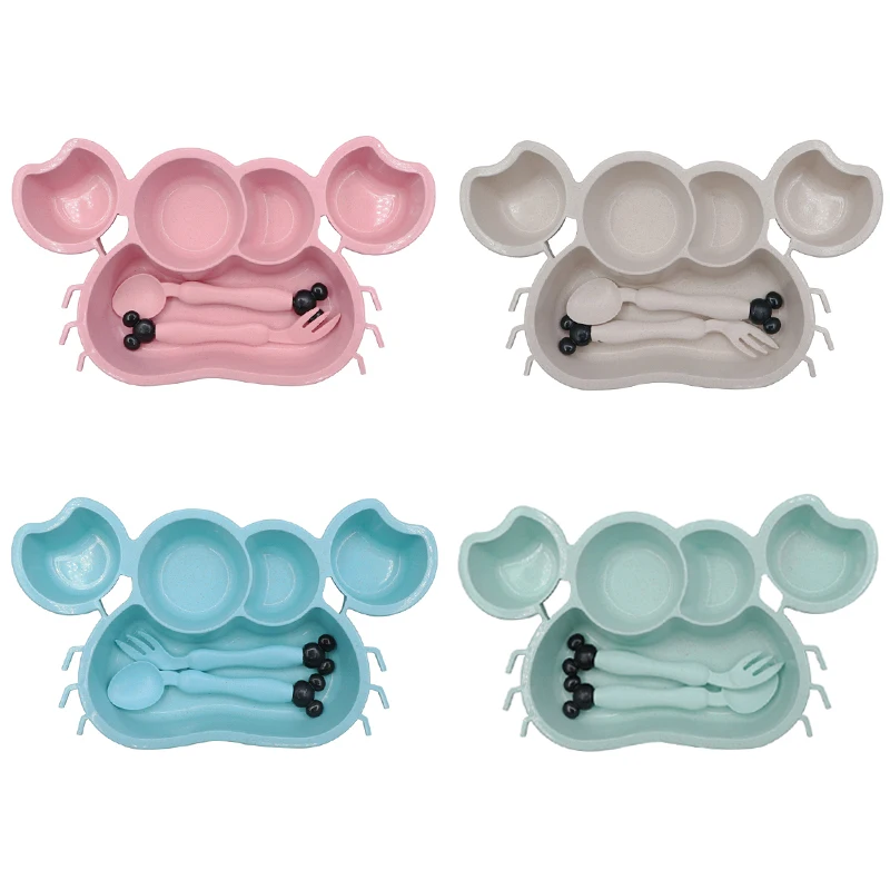 3 шт. детская посуда для кормления с изображением краба из мультфильма детский