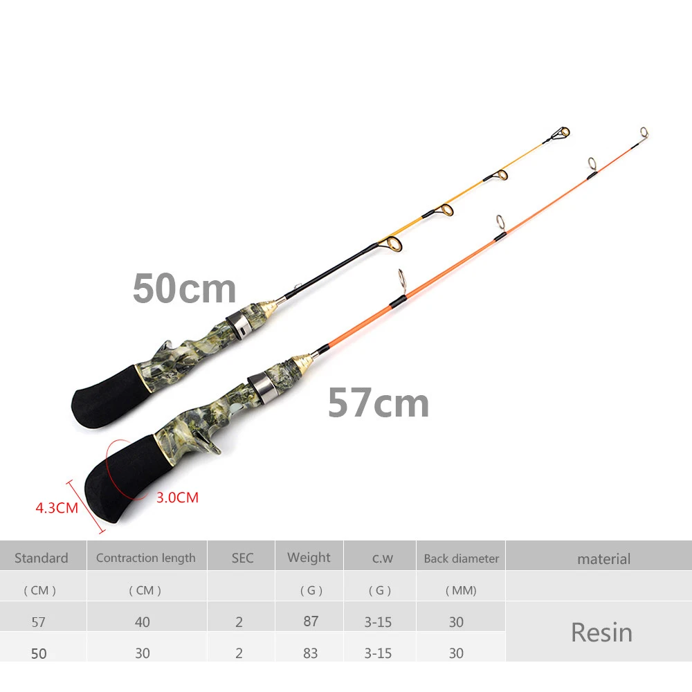 FTK New Winter Ice Fishing Rod Lightweight Hard/Soft Pole Portable 8 Styles Fishing Tackle Supplies