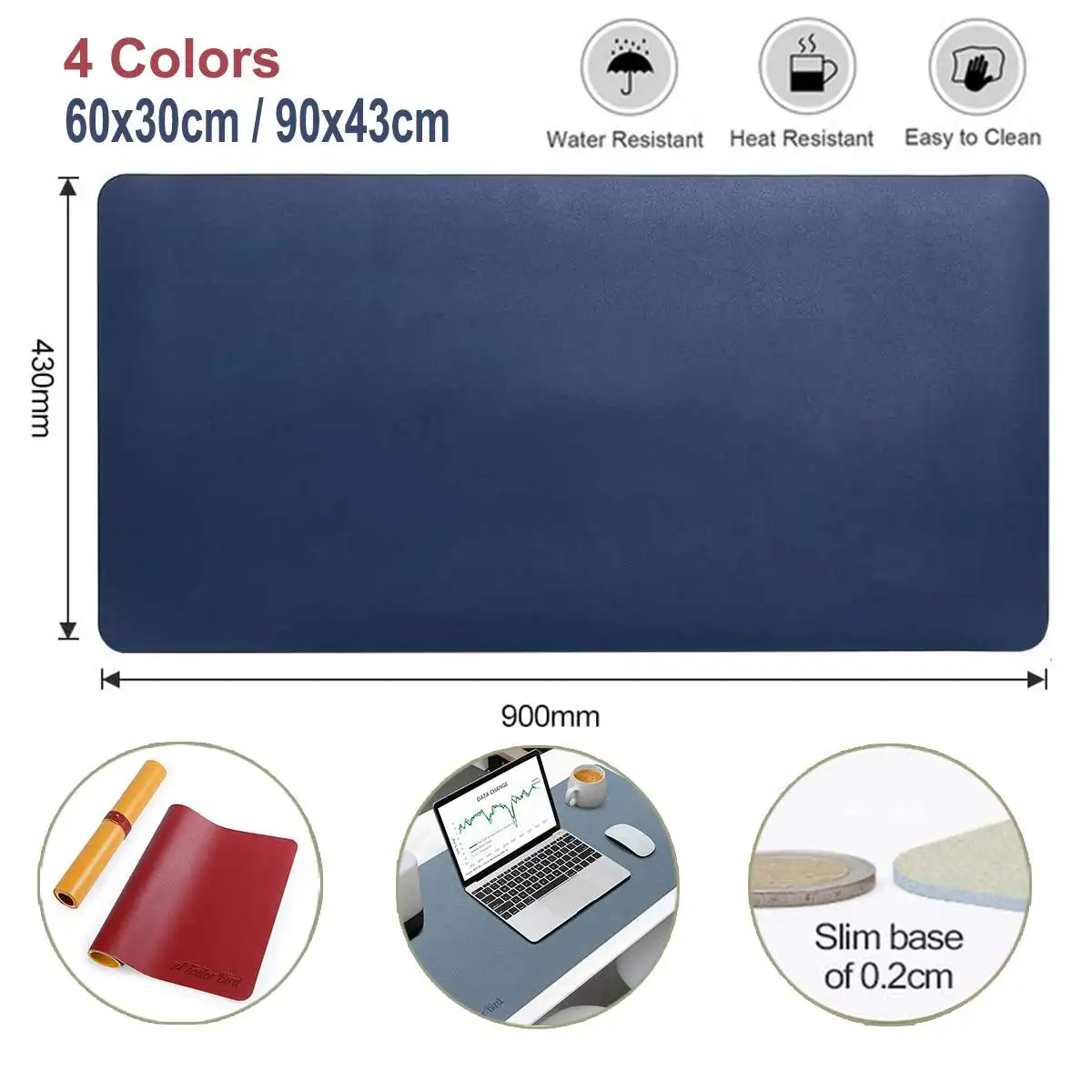 

Desk Mat PU Leather Large Mouse Pad Extended Desk Mat Blotter Dual Sided Non Slip Water Resistant for Keyboard and Mouse
