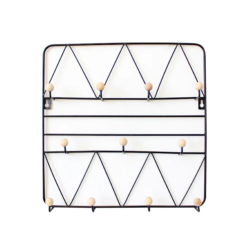 Железный арт в скандинавском стиле с отделкой для ключей шляп и пальто настенный