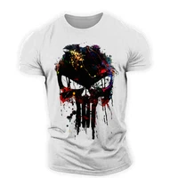 color skull graphic t shirts for muscles men t shirt sportswear outdoor light thin and breathable elasticity t shirts