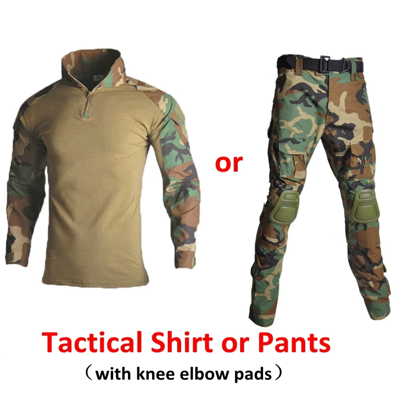 Армия США Тактическая Военная искусственная кожа камуфляжная боевая рубашка или