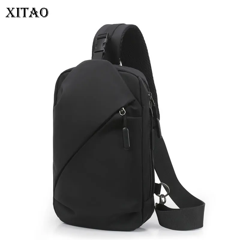 

Повседневные нагрудные сумки XITAO, однотонная тканевая сумка со сращением, модная дорожная поясная сумка большой вместимости, универсальная...