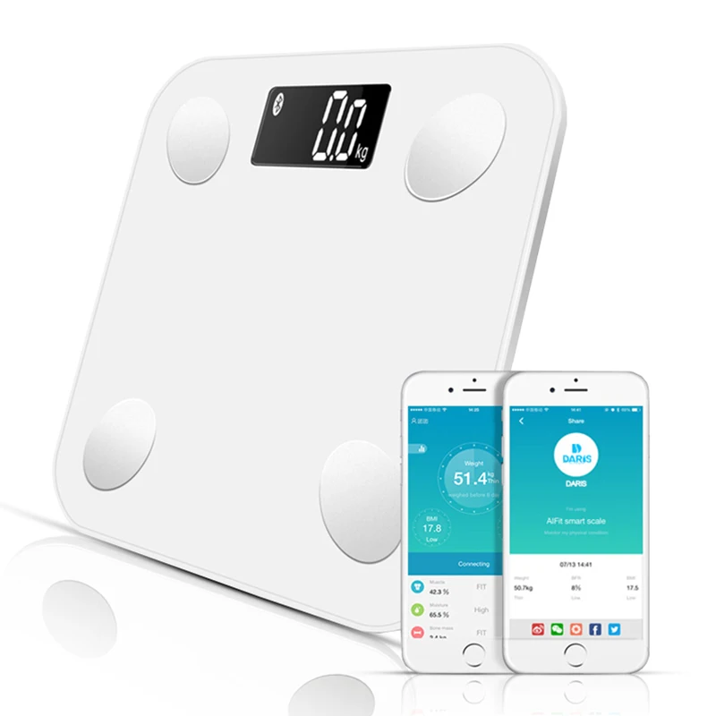

Bluetooth scales floor Body Weight Bathroom Scale Smart Backlit Display Scale Body Weight Body Fat Water Muscle Mass BMI