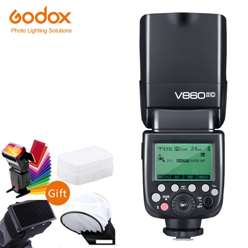 Godox V860II-C V860IIC Speedlite GN60 HSS 1/8000s TTL Flash Light X1T-C Wireless Trigger Transmitter for Canon Nikon Sony | Электроника