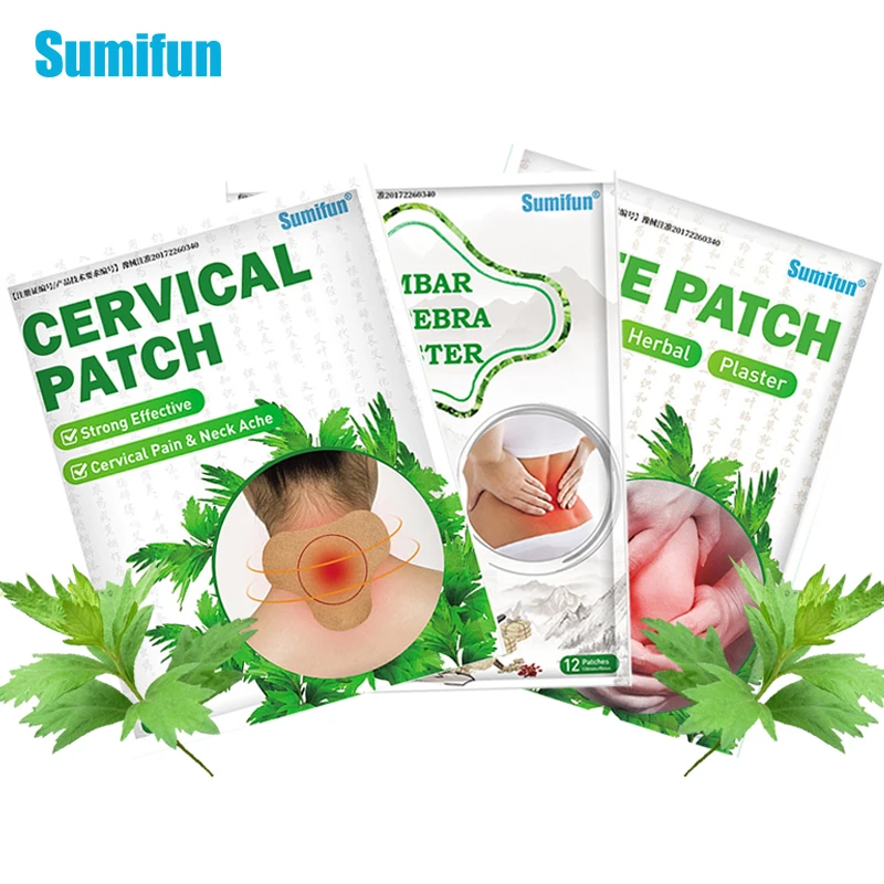 

36pcs Sumifun 3Types Neck/Knee/Lumbar Wormwood Patch Joint Cervical Spondylosis Pain Relief Sticker Rheumatoid Arthritis Plaster