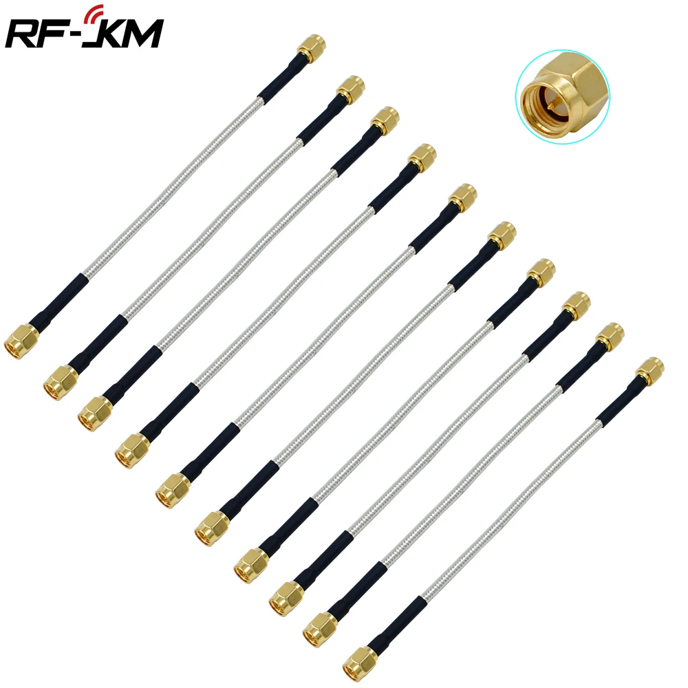 10 шт. Полужесткий RG402 0 141 &quotсеребряный кабель SMA штекер RF коаксиальный удлинитель